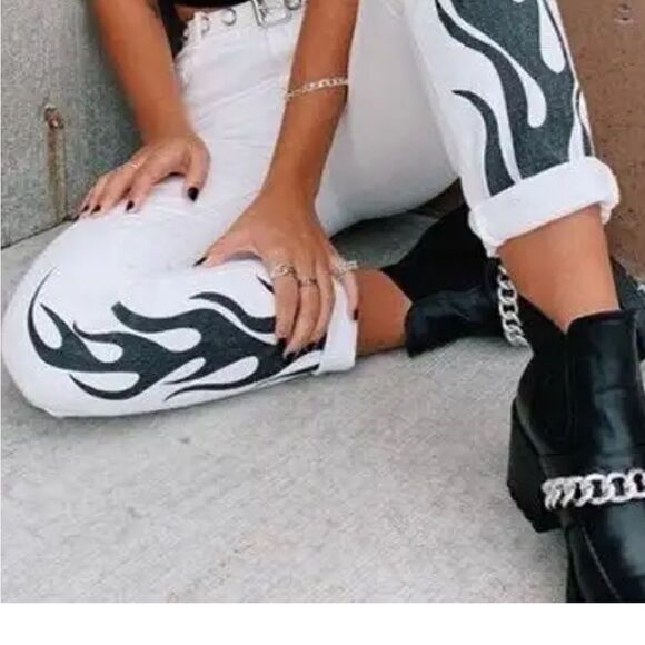 NWT White Adika Flame jeans size s - Picture 7 of 12